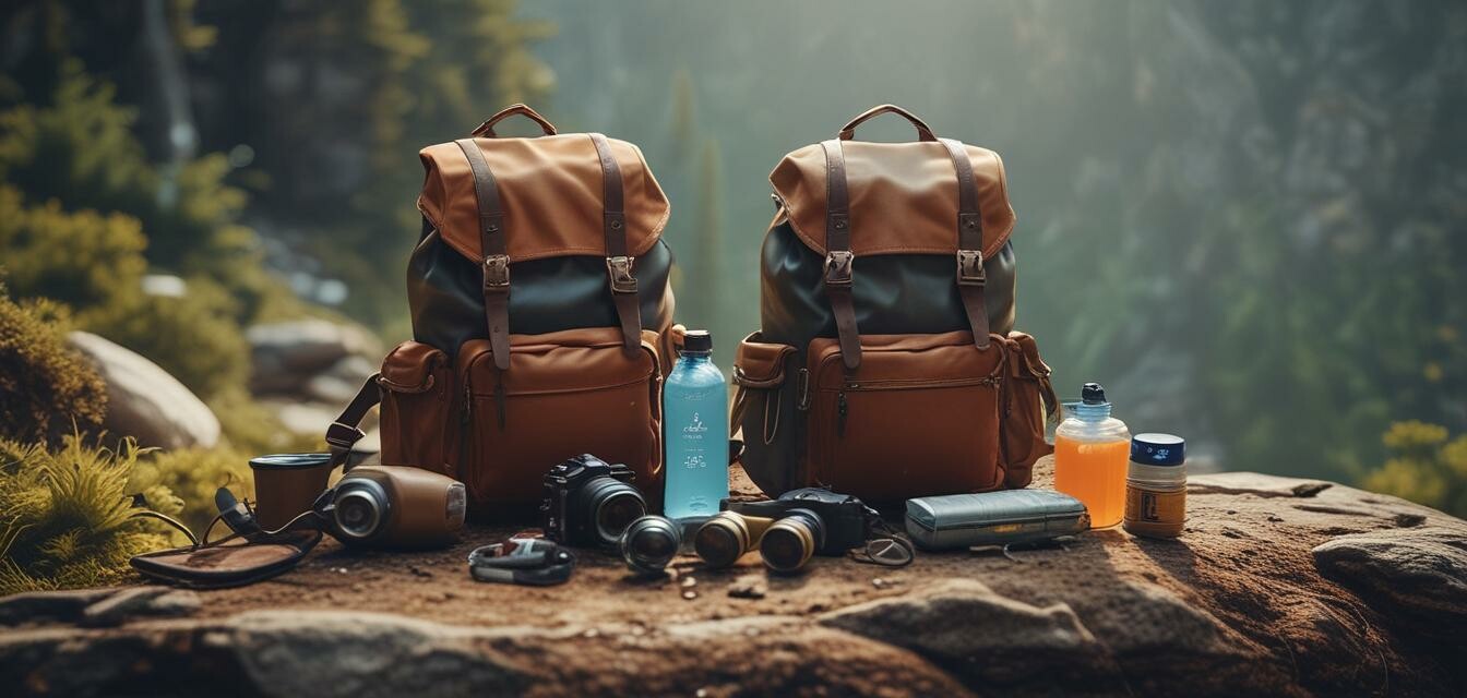 Collection of travel accessories