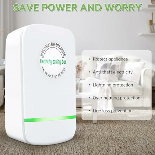 Electricity saving box with energy-saving features listed.